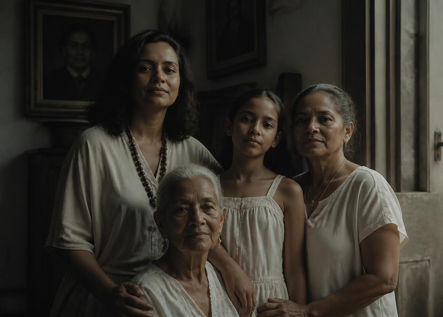 Quatro gerações da família Caruso